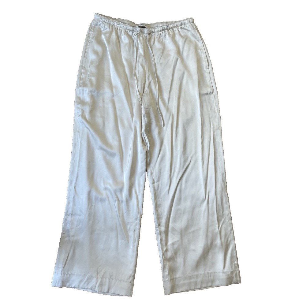 Abercrombie & Fitch Relaxed Wide-Leg Drawstring Pants - White